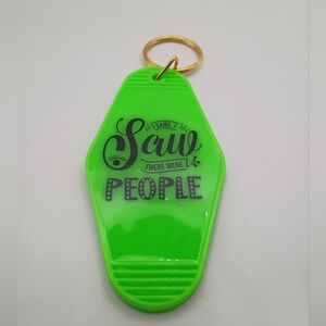 Motel Keychain Custom Retro Styled Green Introvert Keychain